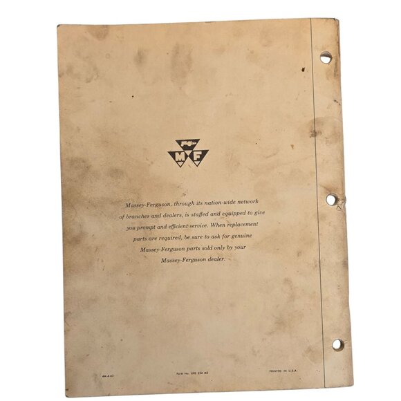 Vintage Massey Harris No 92 Combine Owners Manual 1963 Agricultural Repair Guide - Picture 2 of 16